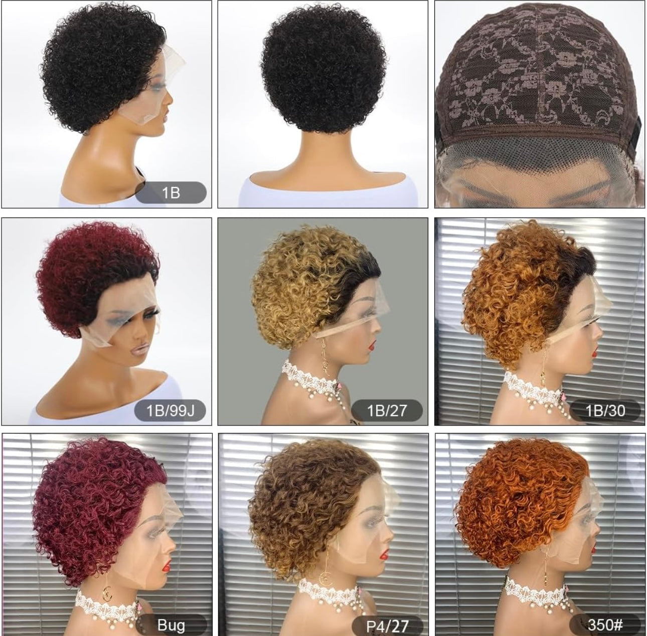Pixie cut 100% human hair