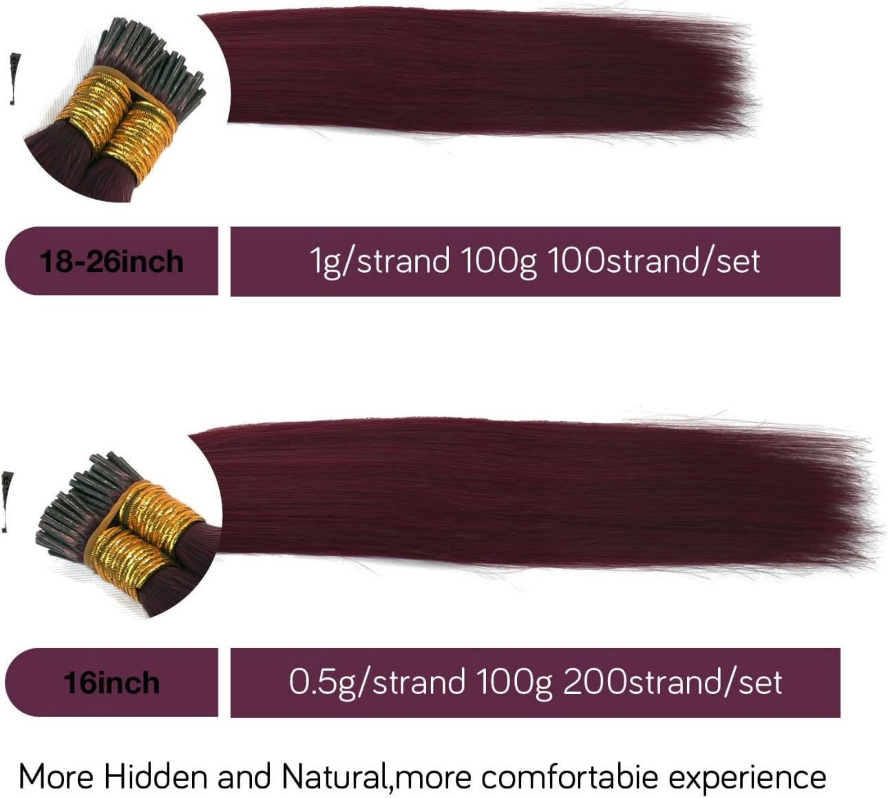 100G/Pack I Tip Hair Extensions Human Hair 24Inch Pre Bonded Itip Human Hair Extensions Natural Color I Tip Hair Extensions Real Human Hair Straight #1B I Tip Hair Extensions(1g/Strand, 100g