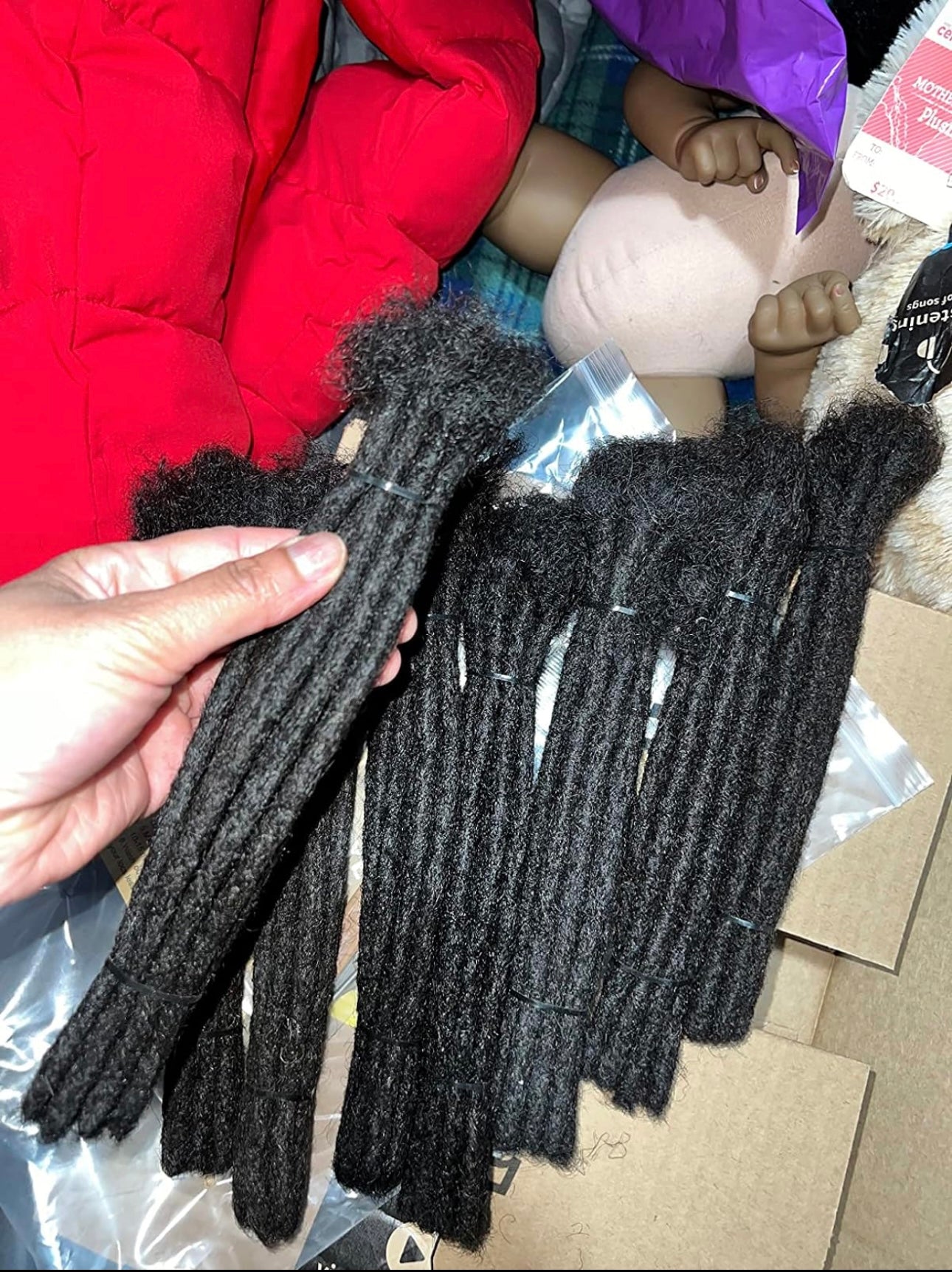 6cm Thickness 6-18 Inch 100% Real Human Hair Dreadlock Extensions for Man/Women Full Head Handmade 0.24Inch Thinner Can Be Dyed and Bleached Soft Dreadlocks with Needle and Comb, 30 Strands