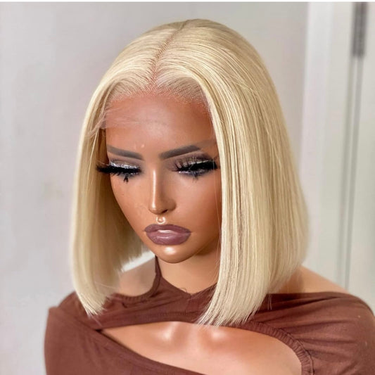 Blonde Bob Wig Human Hair 613 Lace Front Wig Human Hair 13X4 lace Front Bob Wig Human Hair Pre Plucked With Baby Hair 180% Density 613 Short Bob Wigs Human Hair for Women