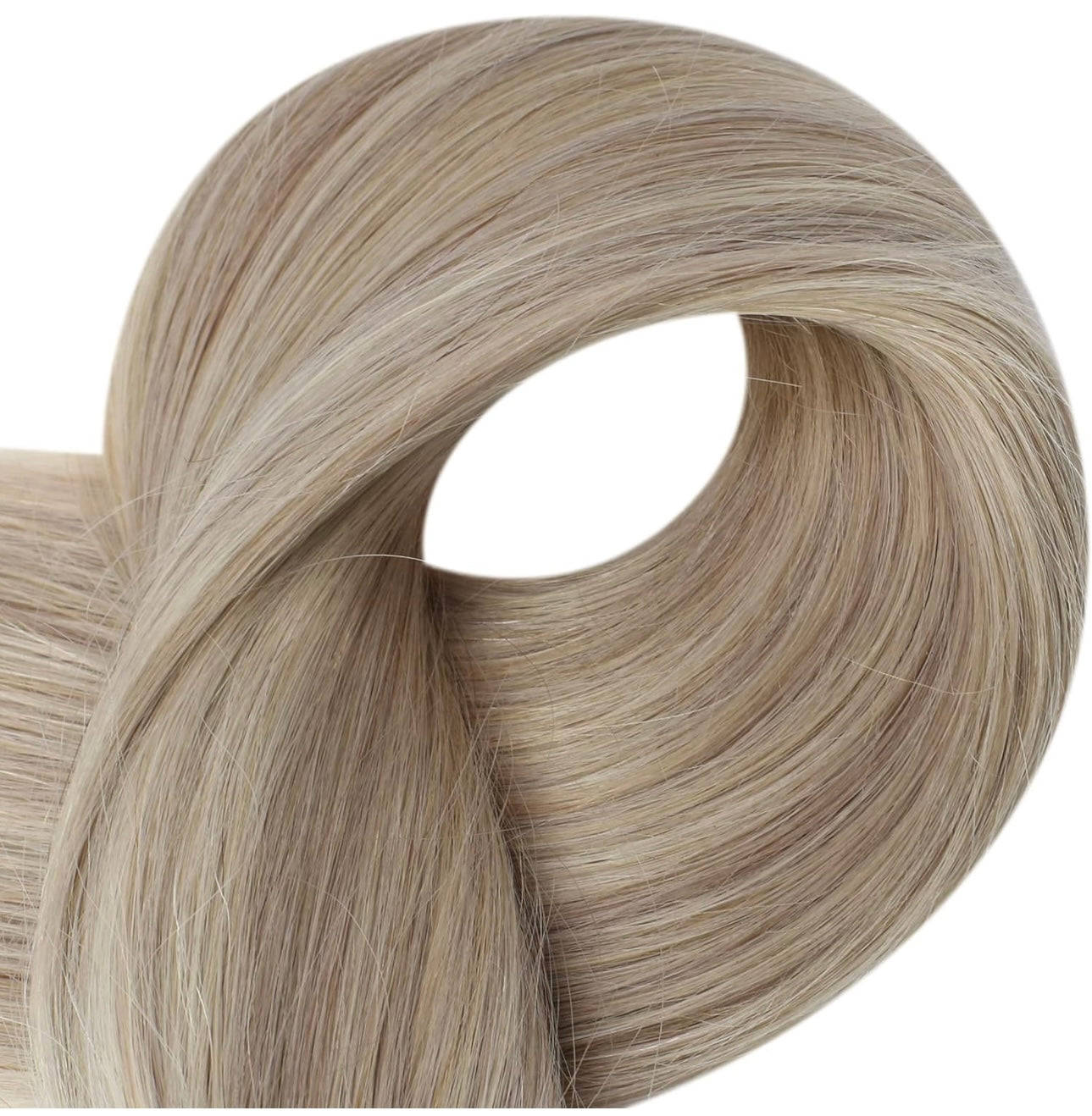 Full Shine Tape in Hair Extensions Human Hair 18inch Blonde Human Hair Tape in Extensions Remy Hair 18/22 Ash Blonde Highlight with Platinum Blonde Invisible Hair Extensions Tape in 20Pcs 50Grams